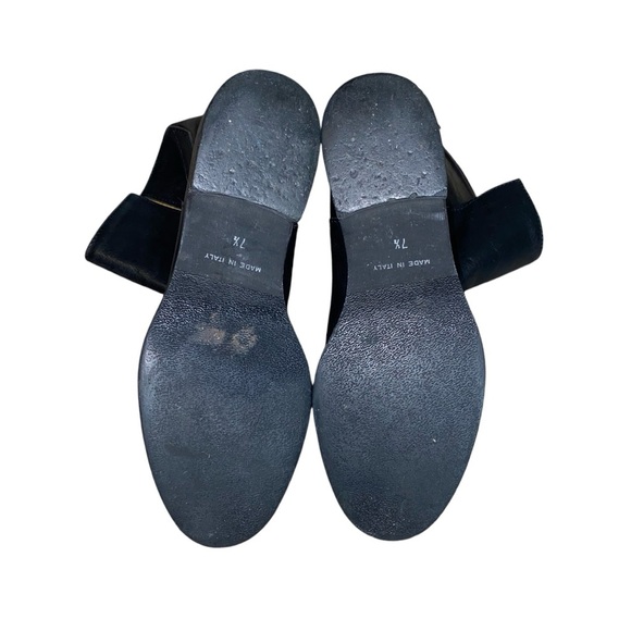 Madewell The Biker Black Leather Slip-On Moto Combat Biker Ankle Boots - Picture 7 of 8